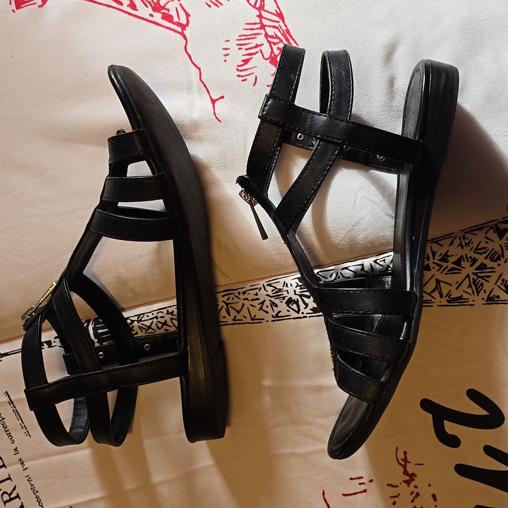 White Mountain Black Strappy Sandals - Picture 3 of 12